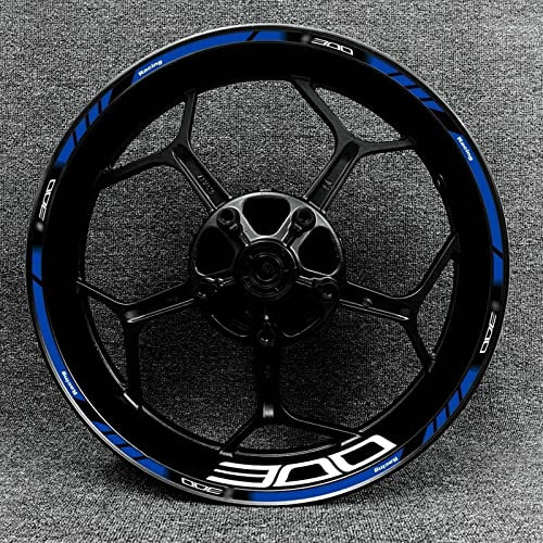 ROANNY Felgenband Reflektierende Aufkleber Für Motorrad-Vorder- Und Hinterreifen, wasserdichte Aufkleber, Zubehör, Logo Für Kawasaki Z300 (Color : 3)