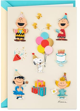 Hallmark Signature Peanuts Birthday Card (Charlie Brown and Friends)