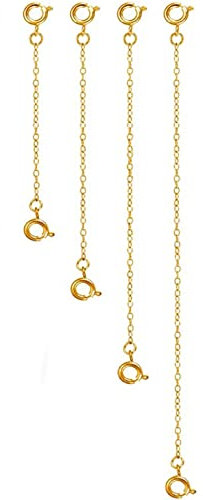 LSTKLY 4pcs Necklace Extender Chains Jewelry Bracelet Extender Chain Extension for Necklace Safety Necklace Extenders Bracelet Extension Chain 2/3/4/6 Inches Necklace Clasp Chain Extenders