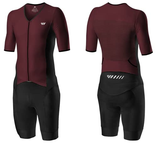 Lo.gas Combinaison Trifonction Triathlon Homme,Respirante à Séchage Rapide pour Entraînement Natation Vélo Course à Pied et Compétition