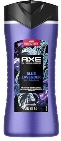 Axe Fine Fragrance Collection Gel de ducha Blue Lavender Premium Body Wash para 12H de frescor de larga duración, aporta un aroma espectacular bajo la ducha, 300 ml