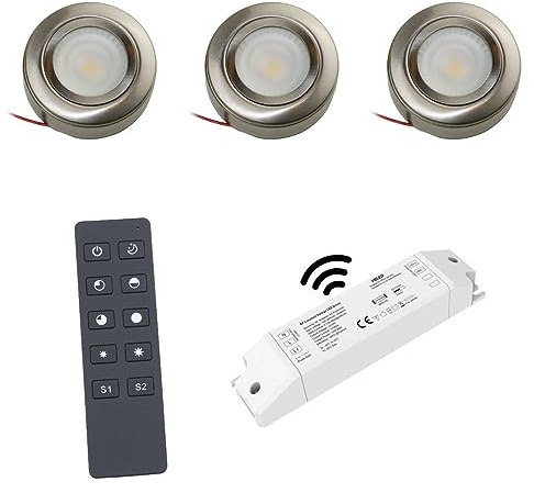 VBLED 3er-Set LED-Schrank-Küchen-Unterbau-Leuchte mit Funk LED Netzteil und Fernbedienung