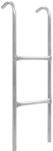 Homgoday Scaletta per Trampo Elastico 2 Gradini in Aiaio Argento 102,6 cm, Mobili per Casa Interno Esterno Soggiorno Camera da Letto