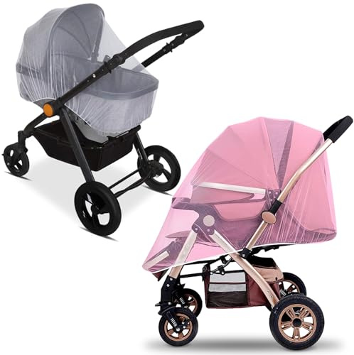 Universal Insektenschutz für Kinderwagen, 2 Stück Moskitonetz Kinderwagen,Kinderwagen Insektenschutz, Reißfest Fliegennetz für Kinderwagen,Idealer Schutz vor Wespen & Stechmücken