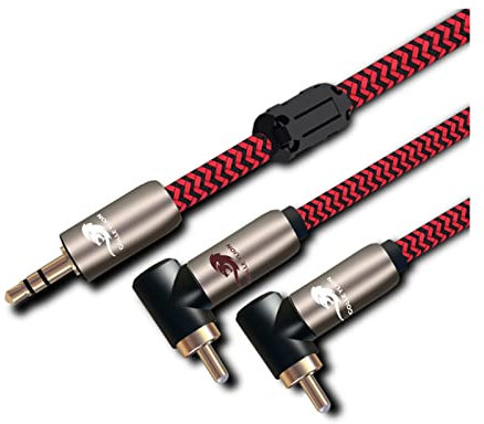 Câble audio M~ni-jack 3,5 mm vers 2 * RCA Hifi compatible avec le haut-parleur de la tablette PC Mobile Câble de blindage RCA 3,5 vers double angle 1M 2M 3M 5M 8M 10M(15meter)
