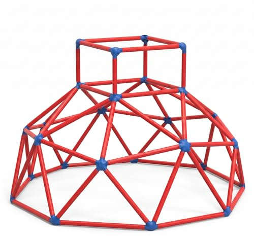 Klettergerüst Outdoor Kletterkuppel Kletterturm von VDP – Outdoor Spielgerüst Kinder Outdoor, Klettergerüst Indoor, Spielturm, bis 70kg, Rot