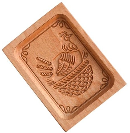 Qiwieod Wooden Baking Mould, Carved Wooden Cookie Mould, Wooden Baking Mould Model, Kitchen Baking Mooncake Mould, Cookie Stamp Cookie Cutter Wooden Model Wooden Baking Moulds