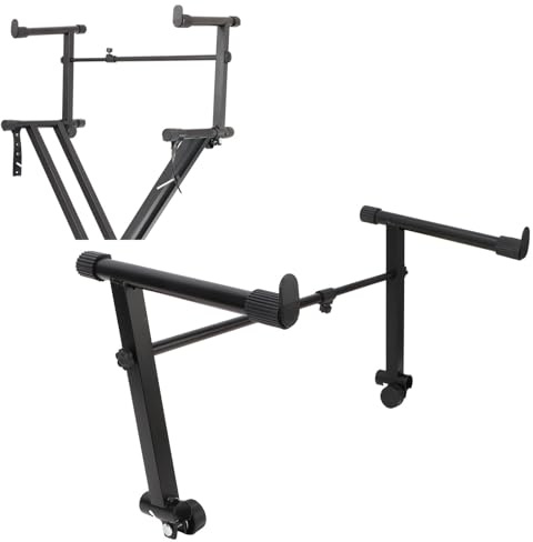 Support de Clavier de Deuxième Niveau, Adaptateur D'extension Universel pour Supports de Clavier à Tube Circulaire, Réglage de la Largeur 42 ‑ 75cm, Support D'orgue électronique