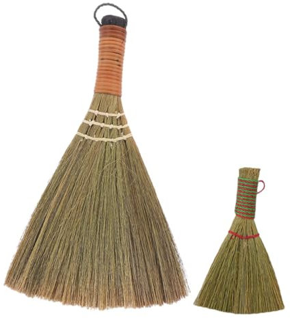 GAROZATION Tischstaubbesen Kleiner Handlicher Handbesen Aus Naturborsten Grasborsten Bodenschonend Für Schreibtisch Büro Innenräume