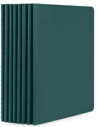 Yarotm Notizheft A5 Blanko - 8 Stück Notizblock Dunkelgrün - 30 Blatt Notebook A5 21x14cm - 100g Papier Unliniert Skizzenbuch Tagebuch Schreibheft - Notizbuch A5 Hefte