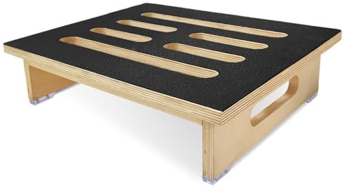 MeYuxg Tritthocker Holz 3,9Zoll Trittstufe mit Rutschfester Gummiauflage, stabile Fußbank für Drinnen und Draußen, Tragbare Holztritt für Bad, Küche, Nachttisch und mehr