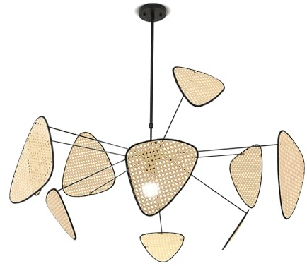 Schindora Suspension Luminaire DéCoration,120Cm Vintage Lustre Salon E27 Boho Fait à La Main Cuisine Lampe Angle RéGlable Luminaires IntéRieur Pour Café Restaurant