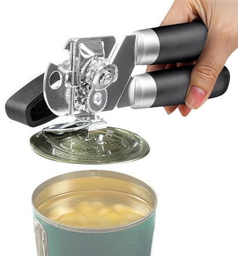 Abrelatas comercial resistente, 50.8 cm de alto, mecanismo de engranaje de acero, 100.000 ciclos, abrelatas industrial manual para restaurantes y fábricas (M)