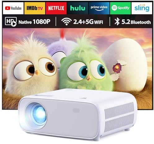 2025 Neues Hochleistungs Beamer,Beamer mit WiFi und Bluetooth ohne Verzögerung, 20000 Lumen 4K-Unterstützung, Full HD 1080P Auflösung, （Hochhelligkeitsversion）