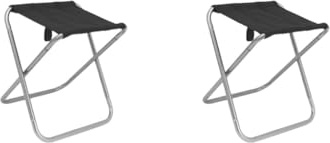 HKWFKAWA Set di 2 sgabelli pieghevoli per esterni, leggeri, per camere da letto, giardino, giardino, grigio