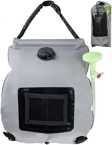 Solar-duschtasche, 20l/5 Gallonen Camping-duschtasche Tragbare Solar-Camp-dusche Mit Verbessertem Abnehmbarem Schlauch Und EIN-aus-schaltbarer Dusche Für Camping, Strandschwimmen, Reisen, Green