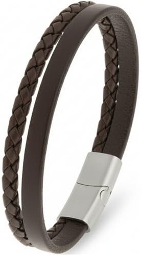 Simaru Echtlederarmband KVERNMO mit Edelstahl-verschluss