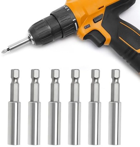 Extensión magnética de 60 mm, 6 unidades, vástago hexagonal de 1/4 pulgadas, soporte de puntas de cambio rápido para taladro, atornillador inalámbrico, atornillador de impacto