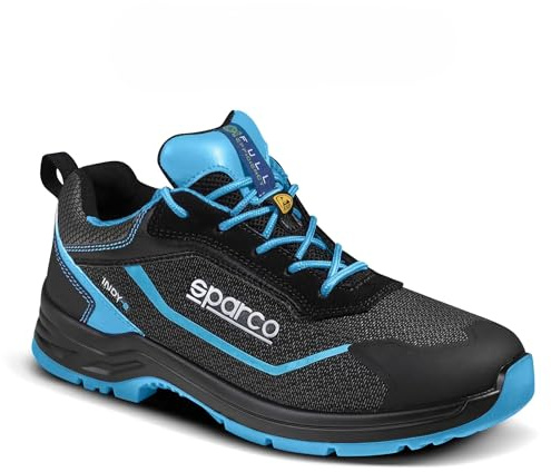 Sparco Indy-He Sunny ESD S3S SR FO LG Scarpe Antinfortunistiche Alte da Uomo S3 ESD HRO. Idrorepellenti, Metal Free, Supporto Caviglia, Ladder Grip - EU 46