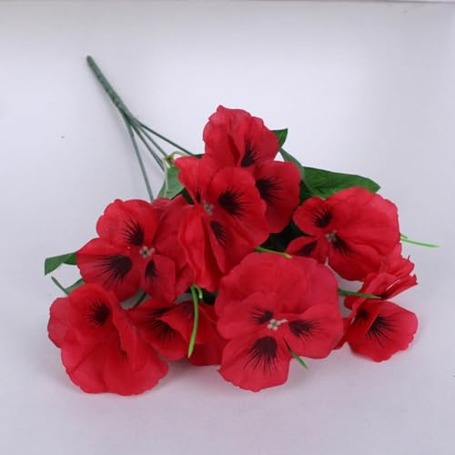 Künstliche Stiefmütterchen-Blumen, 1 Packung, künstliche Blumendekoration für Zuhause und Büro, realistisches Seidenstoff-Design, stabile, lichtbeständige Blüten, geeignet für ganzjährige