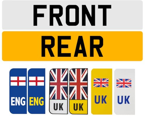 Standard Acrylic Number Plates - Styles UK Rear/Front/Pair for Automotive, Home Use/Outdoor Use Number Plate