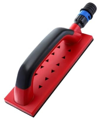Wodsty Dust-Free Sanding Block for Vacuum Cleaner, 5/8/9/16 Inch ABS Plastic Sanding Pad with Suction Adjustment, Red+Black/White+Black
