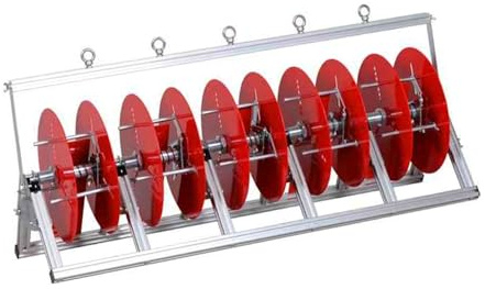 Supporto per Cavi Rosso per più Assi, distributore di Bobine di Filo Pieghevole, Organizer per 5 Bobine di Filo/Cavo, Supporta Fino a 6 mm² – Soluzione Durevole e salvaspazio.