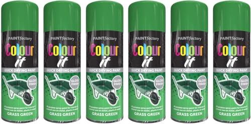VARNOX All Purpose Green Gloss Spray Paint 250ml – Quick Drying, High-Coverage Aerosol for Interior & Exterior Use on Metal, Plastic & Wood, Durable Smooth Finish (6PCS)