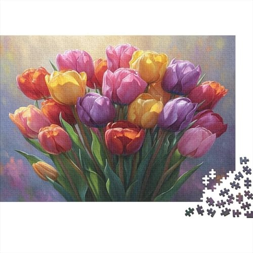Bouquet de Tulipes colorées Puzzles 1000 Pièces Papier recyclé pour Adultes Puzzle pour Adultes Jeu éducatif avec défi Excellente idée Cadeau pour Enfants à partir de 12 Ans 70x50cm/1000pcs