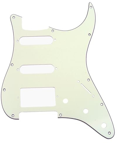 Musiclily Pro 11 Löcher HSS ST Schlagbrett Pickguard 3-lagig MintElfenbein | für Fender American/Mexican Standard Strat Modern Style E-Gitarre
