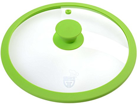 GRÄWE Glasdeckel Ø 24 cm mit Silikonrand und Dampfventil, Grün | Topfdeckel und Pfannendeckel aus hitzebeständigem Glas bis 220 °C, mit Silikongriff, Sicherheitsglas und schützendem Rand