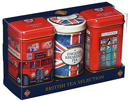 New English Teas Best of British Mini Tea Tins with Loose-Leaf Black Tea, MT62