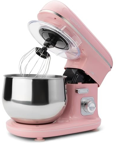 Clatronic® Küchenmaschine 1100 Watt | Knetmaschine 5L | inkl. Knethaken, Rührhaken und Schneebsen | für bis zu 3 kg Teig | robustes Spezialgetriebe | Food Processor | Teigmaschine KM 3711 pink