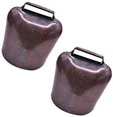 EXCEART 2 Stücke Kuhglocke Ziegenglocke Antik Metall Glockenschelle Hängende Eisen Glocke Deko Krachmacher DIY Bastel ca. 6,3 x 4,8 x 3 cm