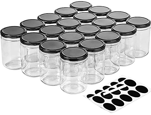 12oz Glass Jars with Lids, 20 Pcs Empty Candle Jars for Making Candle, Mason Canning Jars for Spice, Jam, Liquid, Baby Food Storage, Meal Prep, Craft, DIY Gift, Sample Container, Dishwasher Safe
