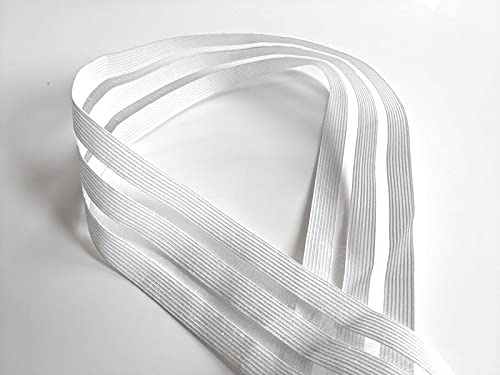 Glitzer Gummiband mit 3 Streifen, 3 Meter - 5 cm breit, Weiß