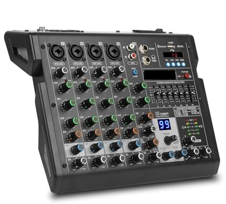DJ-kontroller, Metall 6-kanals 99 DSP-effektstudioinspelning DJ-ljud Live-ljudmixerkonsol For Hemmastudiofest
