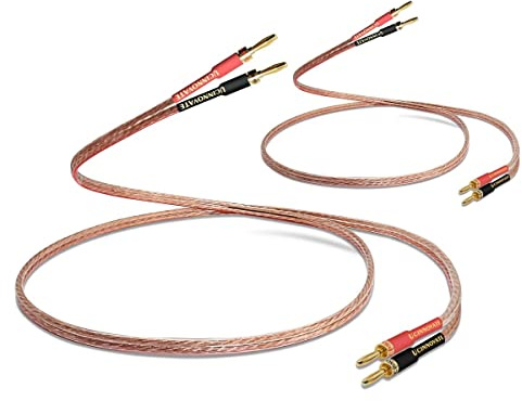WOWLED 13 AWG Speaker Wire with Banana Plug, 2 Pack 3m HiFi Speaker Cable with Gold-Plated Banana Tip Plugs, Banana Plug Male to Male Audio Cable Connector for Audiophile (3m / 9.8FT)
