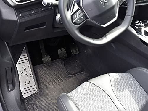 autoCOVR Repose Pieds en Acier pour Peugeot.3008 II et 5008 II - 1 Pièce Inox Pédalier Pédales Argent Marchepied Inoxydable Brossé 3008 accessoires