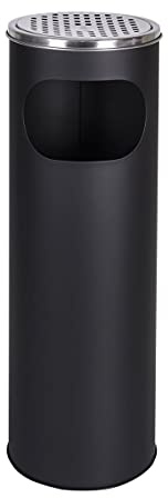 CAMPALO 2-in-1 Standaschenbecher und Mülleimer für draußen, Abmessungen 58 CM x 20 CM, Schwarz.