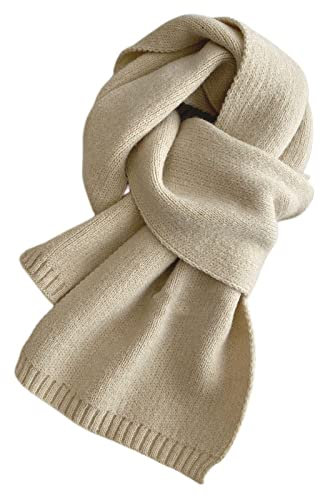 WLLDDDIU Schal Groß,Winterschals Creme Weicher Warmer Schal Dicke Decke Einfarbiger Strickschal Aus Kaschmirgefühl Langer Großer Winterschal Trendige Stola-Schals Für Frauen Und Mädchen