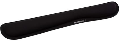 Q-Connect KF03684 Handgelenkauflage für Tastatur/Gel/Schwarz/Handgelenkpolster Ergonomisch Wrist Rest/Handballenauflage mit Memory/ 45,5 x 8,5 x 2 cm