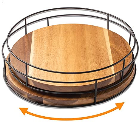 2 Stück Drehteller Kühlschrank Organizer, WLWNWFT Lazy Susan Drehteller für Gewürz, Küchen Organizer, 360° Drehbares Gewürzregal, Drehplatte Gewürzhalter