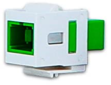 Módulo Keystone de fibra óptica KMK-SC Simplex OS2 APC Acoplamiento Verde Enchufe empotrable Patch Cable Adaptador de Cable de Fibra Óptica Adaptador Red Hembra Acoplador SNAP IN Blanco y Negro