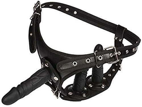 Fritosy Dildo nero strap-on nero con cintura per imbracatura 3 dildo in silicone rimovibili, imbracatura di dimensioni regolabili punto G stimola il giocattolo del sesso del dildo per coppie (normale)
