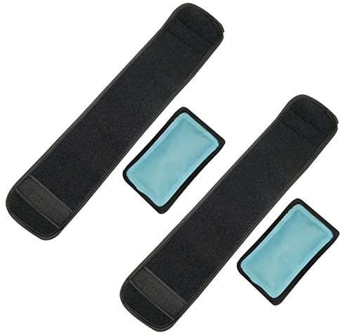 Marclix Lot de 2 de thérapie par le froid avec sangle, main, pied, poignet, coude, soulagement de la douleur, thérapie par le froid et chaud, poche