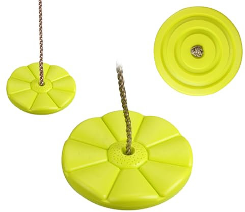 RoamReady Climbing Rope Swing, Rope Ladder for Kids Outdoor Tree Backyard Playground Swing with Knot and Disc Swings Seat Set, Zip Line Seat for Kids, Sturdy & Safe, (Yellow)