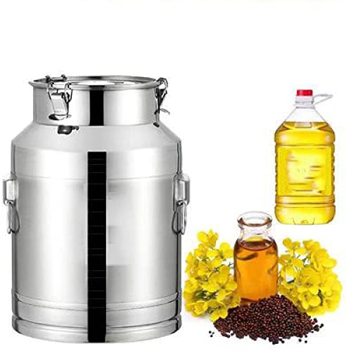 WQZStar Lata de Leche Cubo de Vino Cubo Jarra de Mano Recipiente para Lata de Leche Cubo para Olla de Leche con Tapa sellada Jarra de Acero Inoxidable 201 de Alta resistencia/9L (100L)