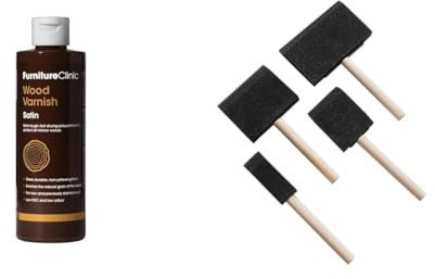 Bundle of Extra Tough Interior Wood Varnish (250ml, Satin) + Four Pack of Foam Brushes