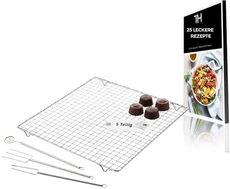 Thiru Pralinen Set 5-teilig – 100 Tage risikofrei testen | Abtropfgitter, 3 Tauchgabeln & Pralinenförmchen – DIY zum selber Machen